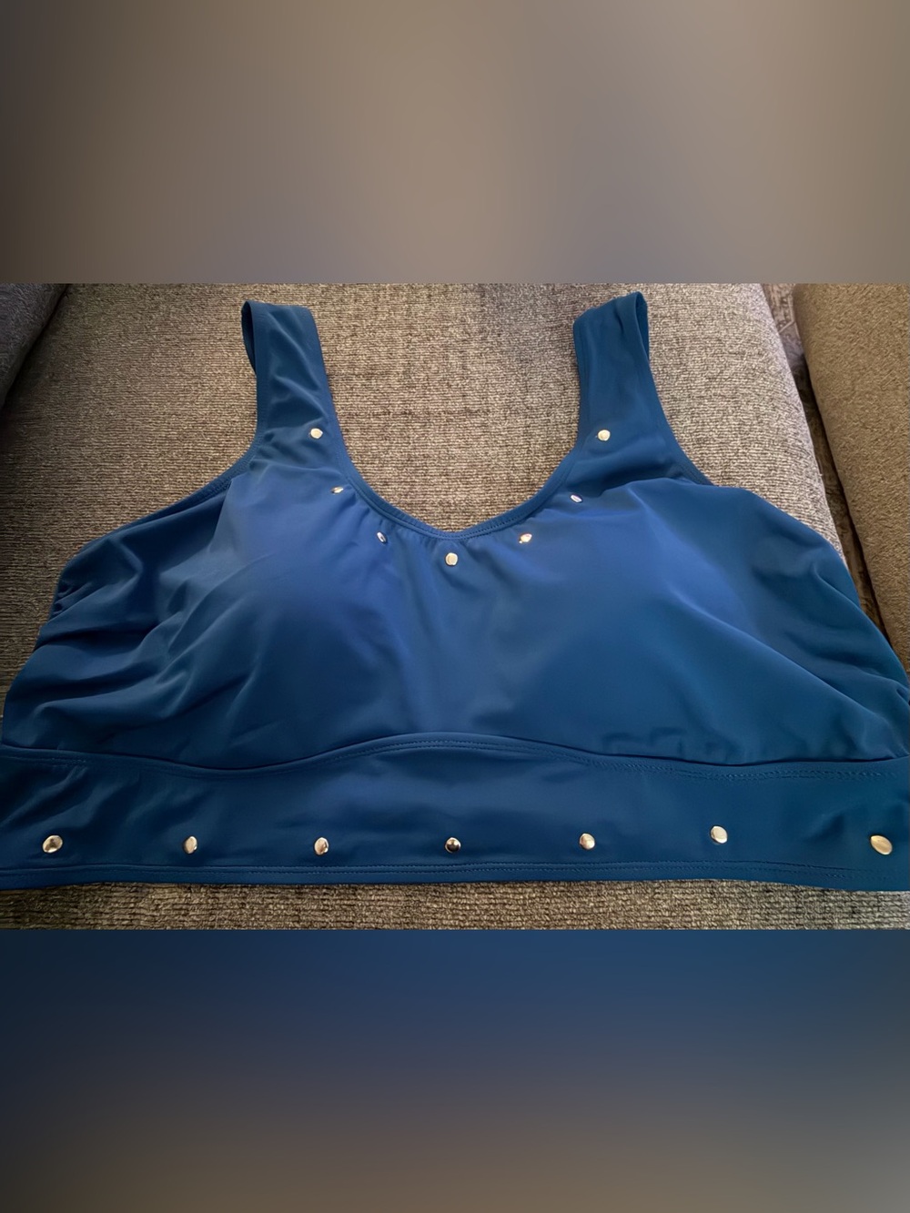 torrid Blue Studded Scoop Swim Bikini Top